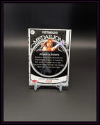 Rückseite einer Trading Card Jessica Jones Matriarchs of Marvel auf schwarzem Hintergrund