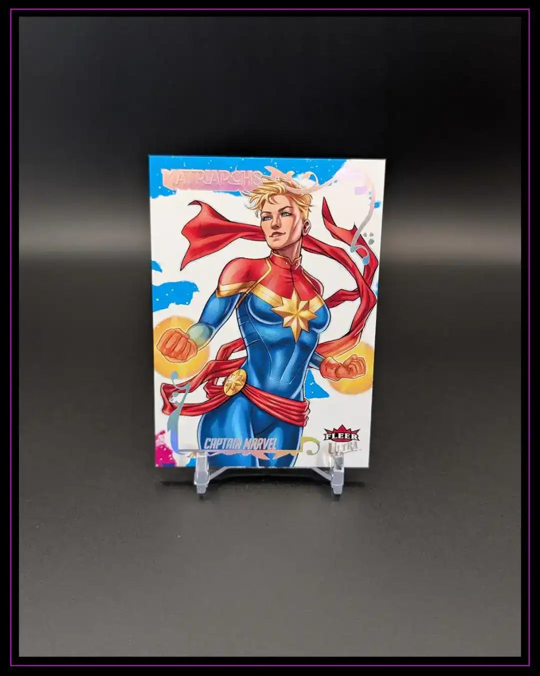 2024 Fleer Ultra Matriarchs of Marvel #22 Captain Marvel Silver Spectrum Foil