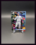 Topps Chrome Baseballkarte mit Chicago-Spieler Dansby Swanson, bunter Hintergrund, Sammlerstück