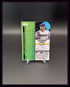 Baseball-Sammelkarte Alejandro Osuna Texas Rangers, Statistiken und Spielerinfo, Rückenansicht