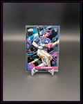 Baseball Trading Card Alan Roden mit buntem Hintergrund auf Kartenständer, Sammlerstück