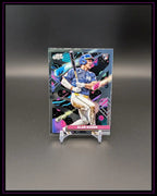 Baseball Trading Card Alan Roden mit buntem Hintergrund auf Kartenständer, Sammlerstück