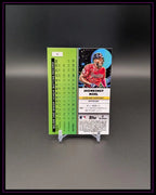 Baseball Trading Card Rückseite mit Jhonkensy Noel, Statistik und Teaminfos, Sportkarten