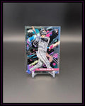 Baseball Trading Card Victor Mesa Jr. mit buntem, futuristischem Design auf schwarzem Hintergrund