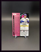 Baseball Trading Card Rückseite mit Spieler Moisés Ballesteros, Statistiken und Chicago Cubs Logo