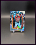 Baseball Trading Card Corbin Carroll glänzend, Sammlerkarte mit Hologrammeffekt auf Ständer