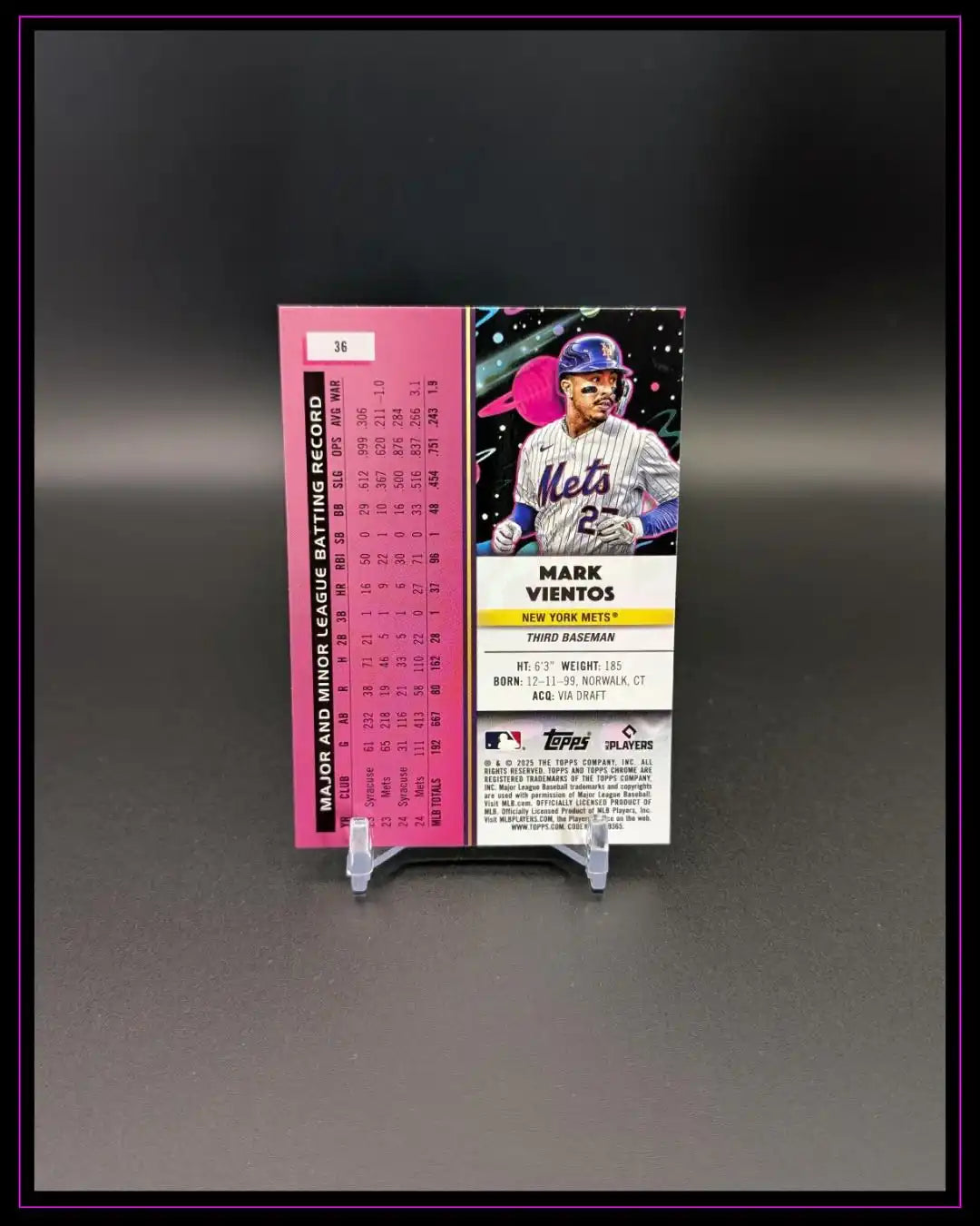 2025 Topps Chrome Cosmic #36 Mark Vientos Aqua Equinox Refractor #/199