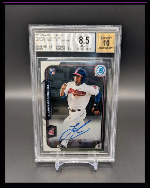 2015 Bowman Chrome #BCAR-FL Francisco Lindor Rookie Autographs BGS 8.5