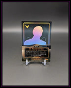 Sammelkarte Dr. Wellington Yueh mit holografischem Effekt, Trading Card auf schwarzem Hintergrund