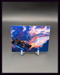 Star Wars Galaxy Sammelkarte mit Millennium Falcon und farbenfrohem Weltraumhintergrund