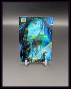 Star Wars Galaxy Trading Card mit Yoda im Dagobah-Sumpf und X-Wing im Hintergrund
