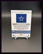 Rückseite einer NFL Trading Card von Sam Williams, Dallas Cowboys, auf Kartenständer