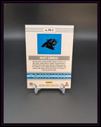Rückseite einer NFL Trading Card von Matt Corral mit Carolina Panthers Logo und Statistiken.
