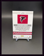 Rückseite einer NFL Trading Card von Desmond Ridder der Atlanta Falcons auf Kartenhalter