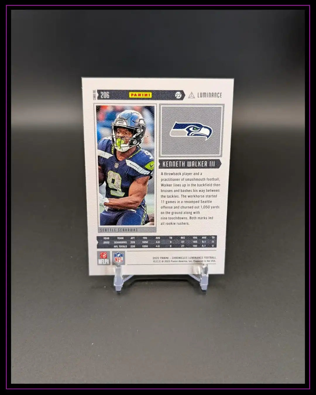 2022 Panini Chronicles #206 Kenneth Walker III Luminance Update Rookies Teal