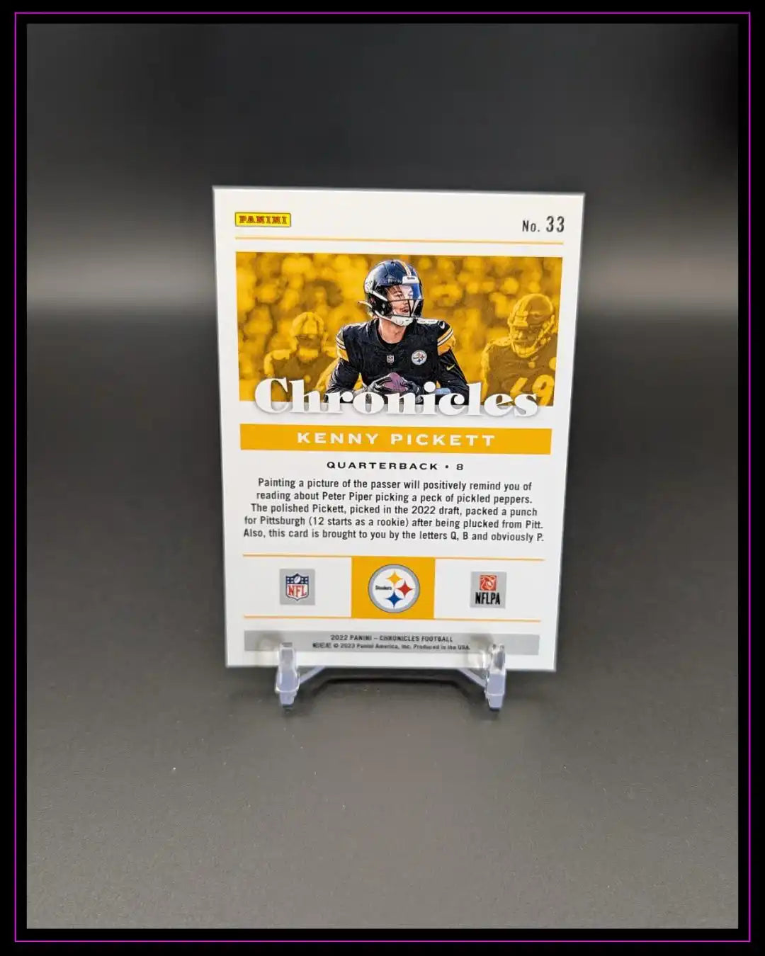 2022 Panini Chronicles #33 Kenny Pickett Holo Pink