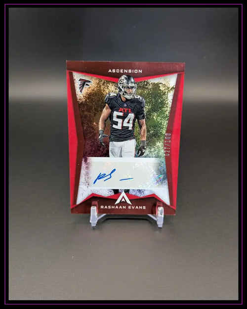 Autogramm-Trading Card Rashaan Evans Ascension Atlanta Football, rote Karte, Sammlerstück