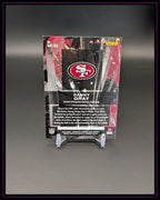 Rückseite einer Panini Trading Card von Danny Gray, San Francisco 49ers, auf Kartenständer