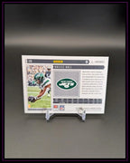 Rückseite einer Panini Football Trading Card von Breece Hall, New York Jets, mit Statistiken und Bild.