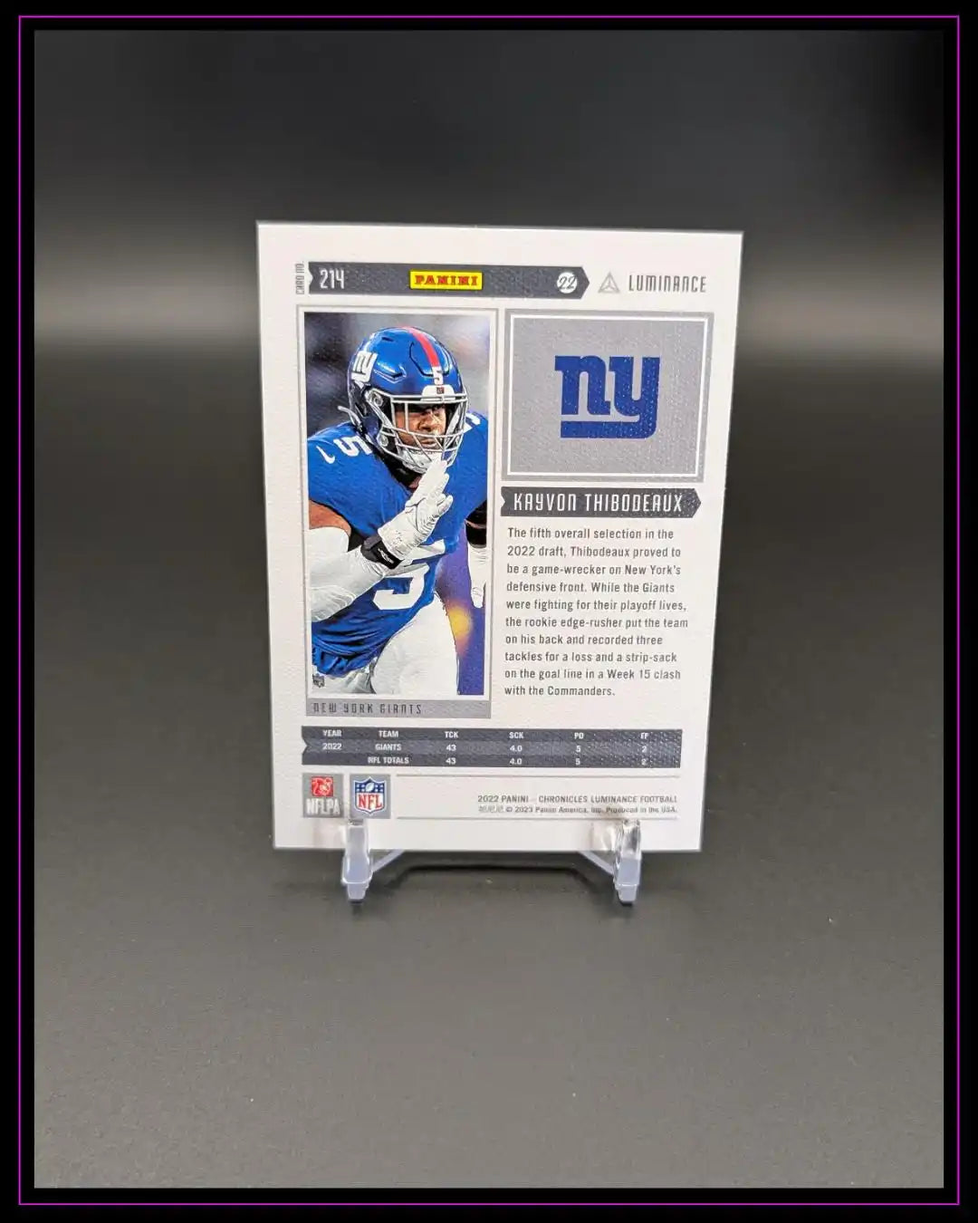 2022 Panini Chronicles #214 Kayvon Thibodeaux Luminance Update Rookies Pink