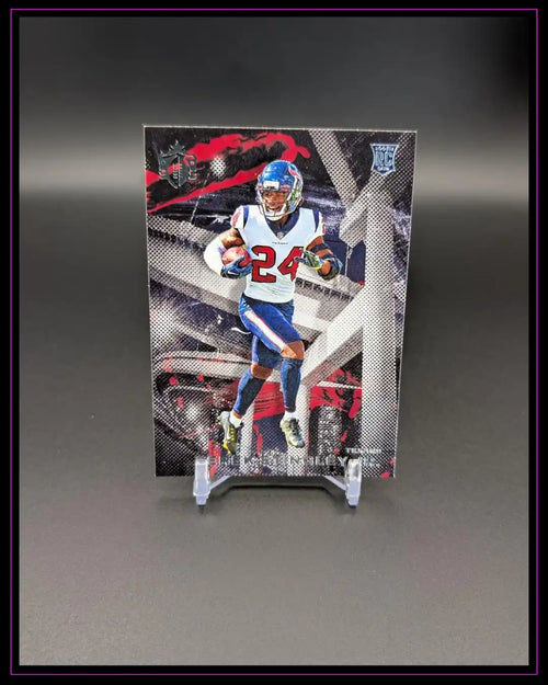 Sport-Trading-Card mit Football-Spieler im Texan-Trikot, Rookie Card, Sammlerstück