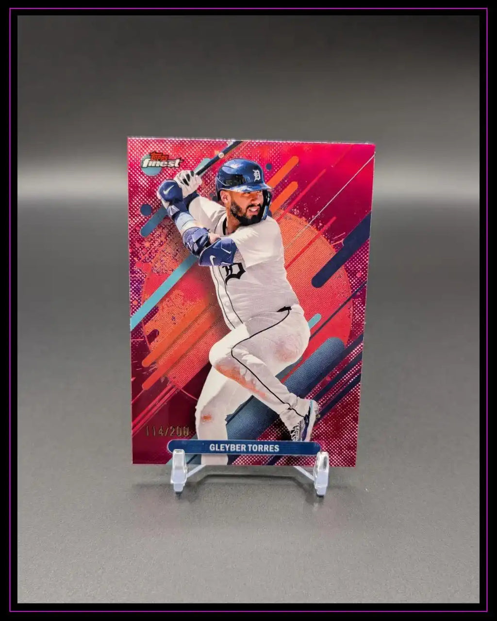 Topps Finest Baseball Trading Card mit Gleyber Torres, farbiges Design, Sammlerstück