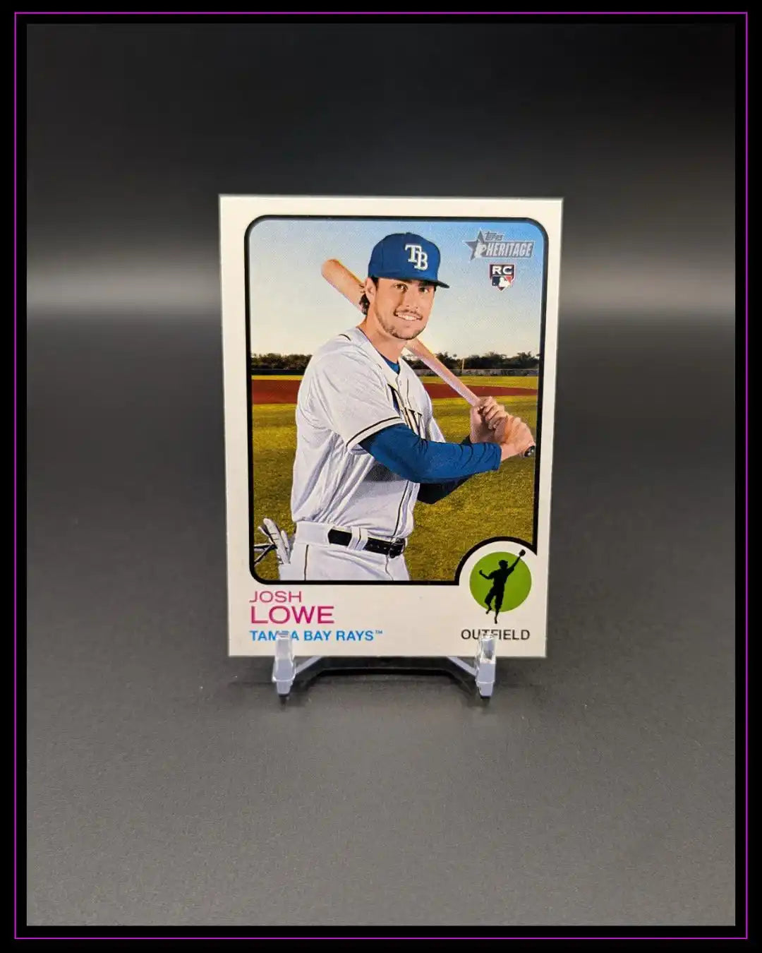 Baseball Trading Card von Josh Lowe der Tampa Bay Rays auf schwarzem Hintergrund