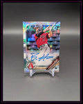 Signierte Baseball Trading Card Bowman Chrome Blaze Alexander, ausgestellt auf Ständer
