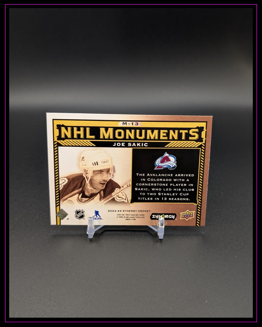 2024-25 Upper Deck Synergy #M-13 Joe Sakic NHL Monuments