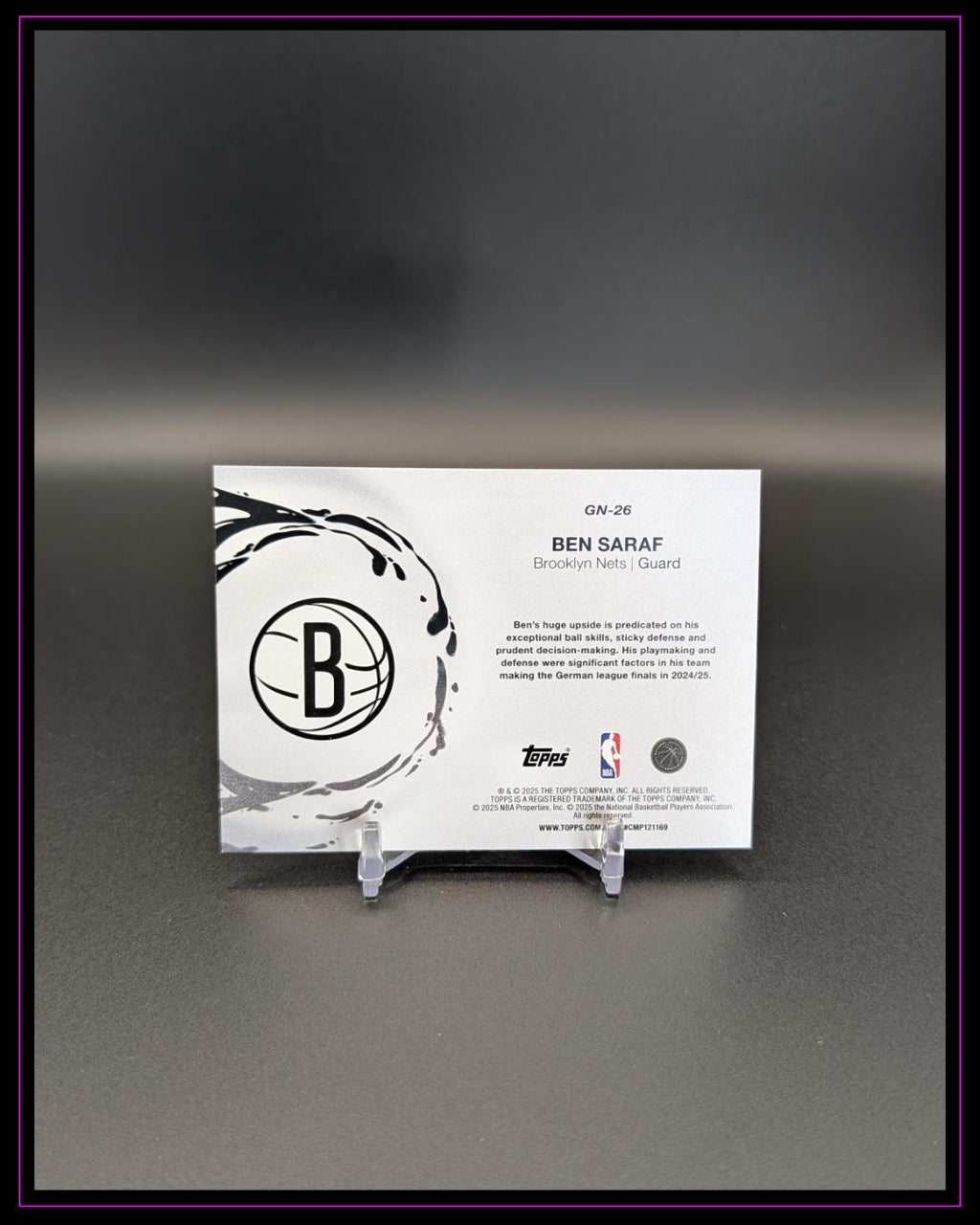 2025-26 Topps NBA #GN-26 Ben Saraf Generation Now RC