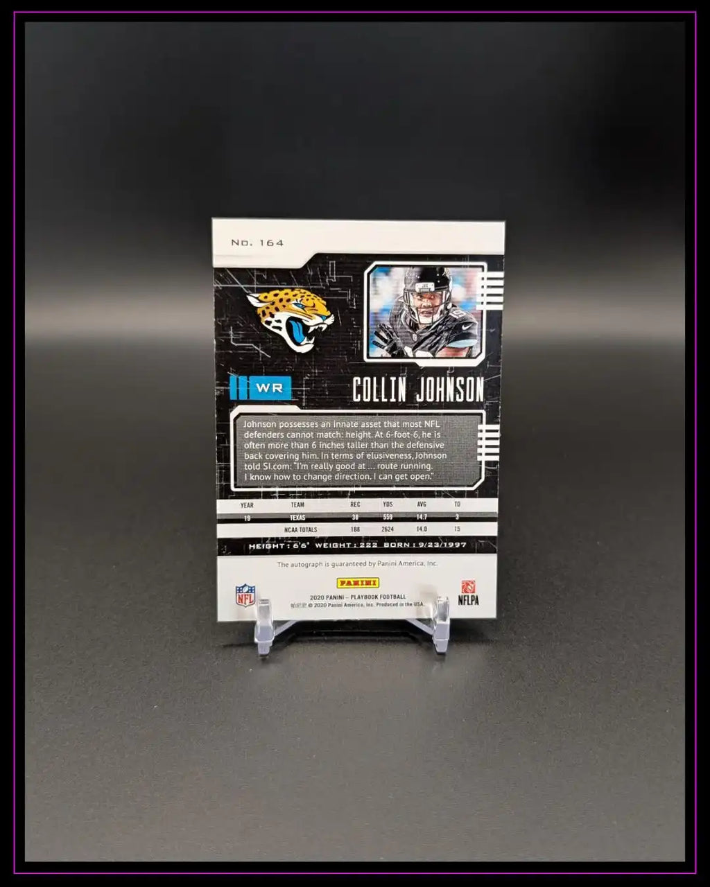 2020 Panini Playbook #164 Collin Johnson Rookies Signatures