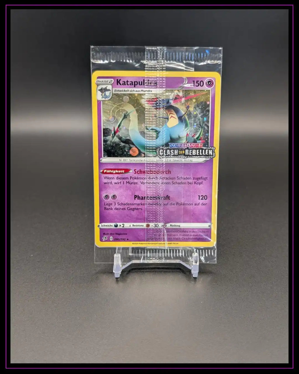 Pokemon Schwert & Shild Clash der Rebellen #091/192 Dragapult Holo Sealed DEU