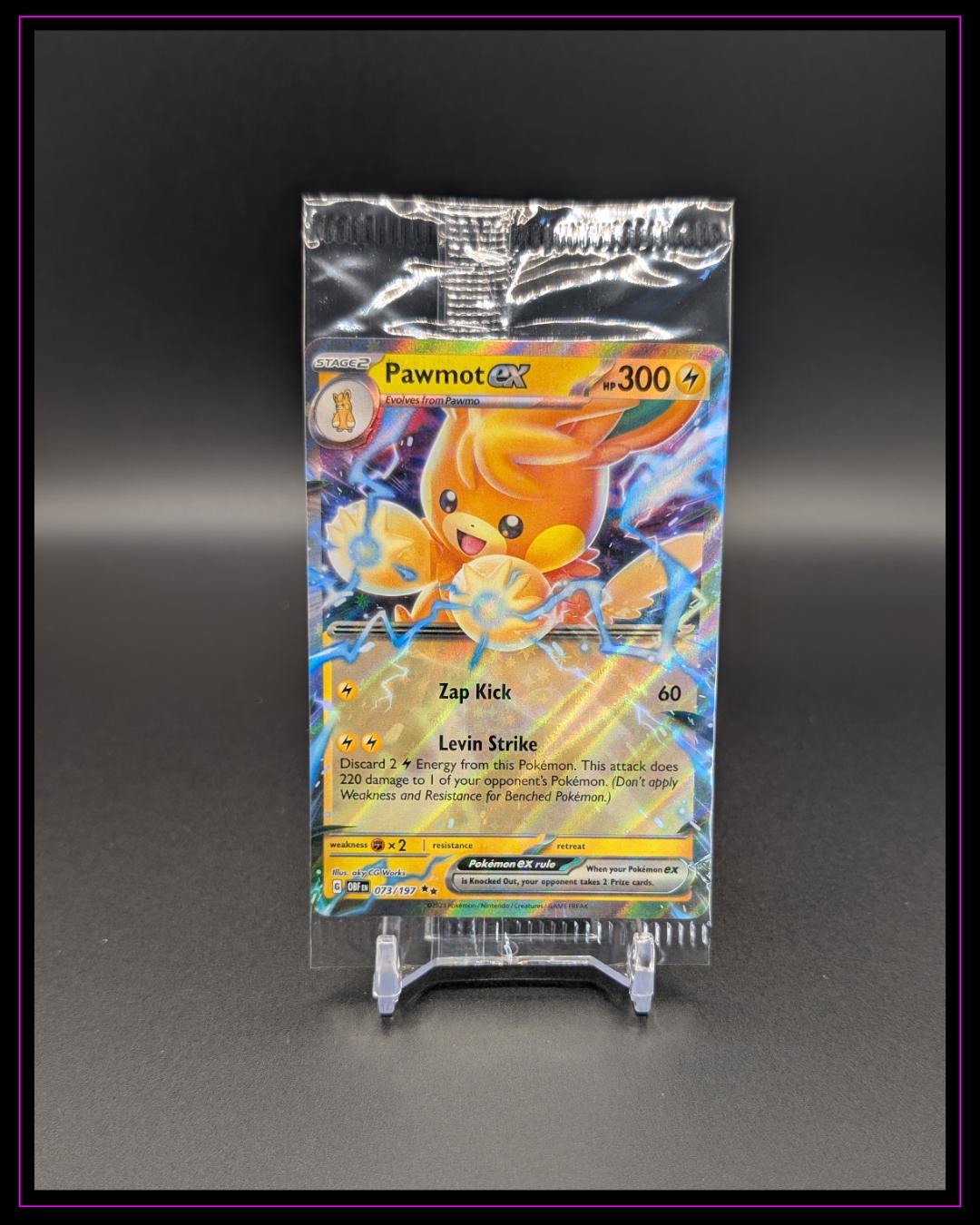 Pokemon SV03: Obsidian Flames #073/197 Pawmot ex Sealed Reverse Holo ENG