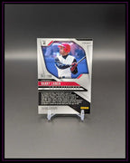 Limitierte Baseball Sammelkarte Barry Larkin Cincinnati auf Kartenständer, Rückseite sichtbar