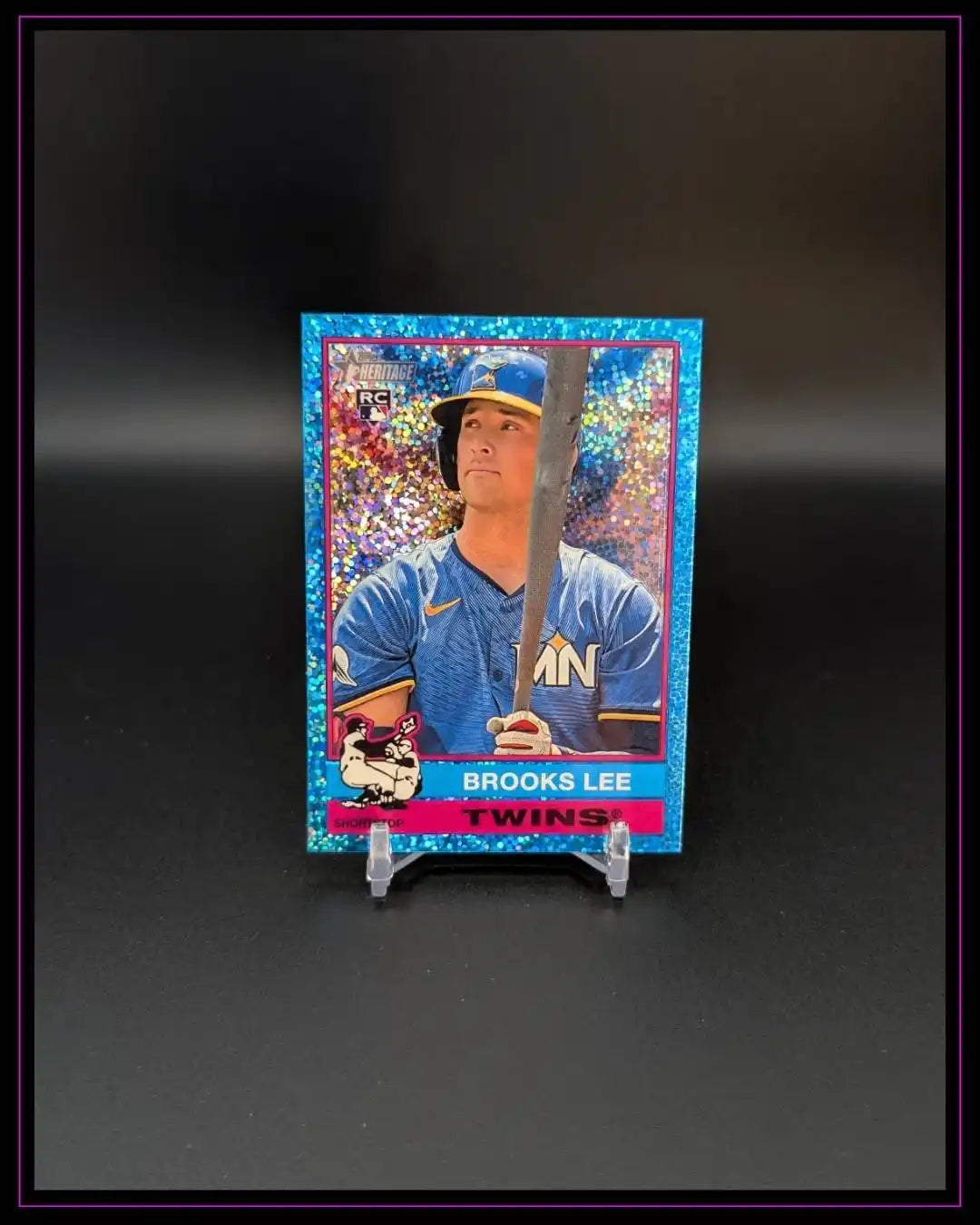 2025 Topps Heritage #63 Brooks Lee Chrome Light Blue Sparkle Refractor RC