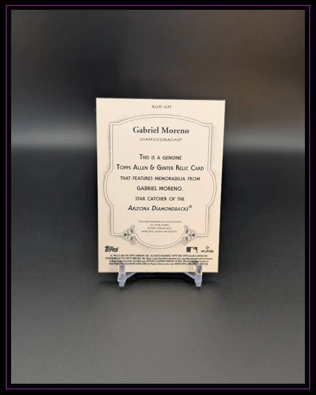 2024 Topps Allen & Ginter #AGR-GM Gabriel Moreno Full-Size Relics A