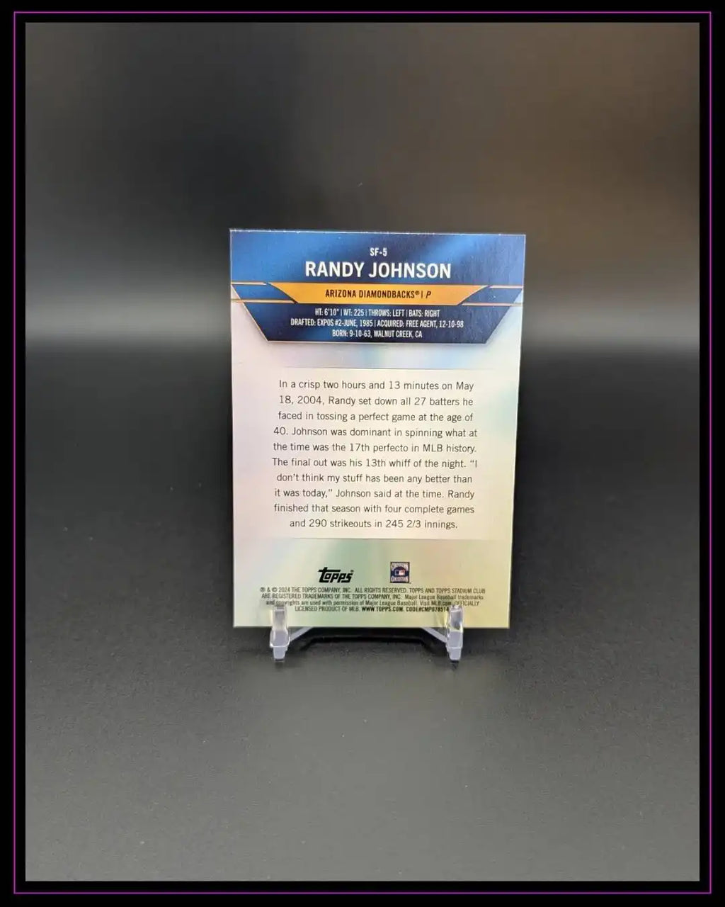 2024 Stadium Club #SF-5 Randy Johnson Special Forces
