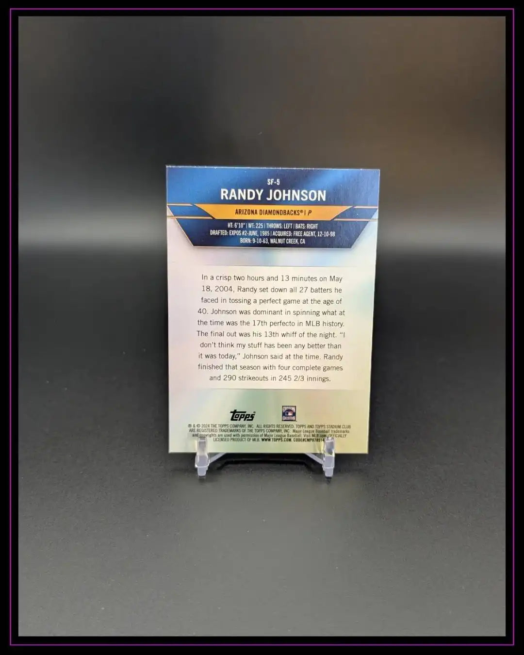 2024 Stadium Club #SF-5 Randy Johnson Special Forces