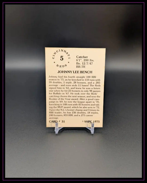 1976 SSPC #31 Johnny Bench