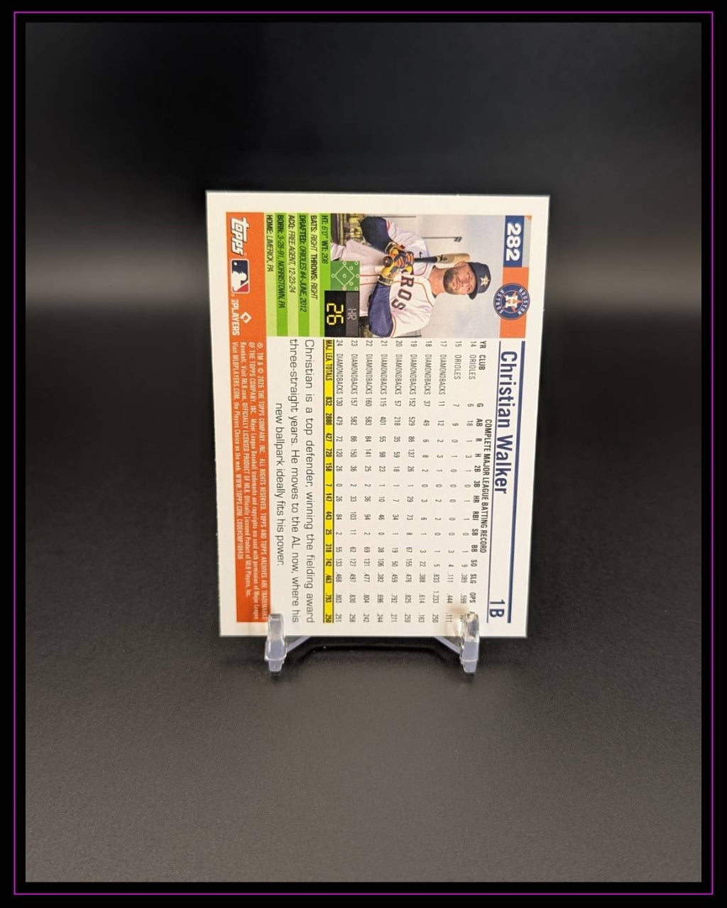 2025 Topps Archives #282 Christian Walker Pink Foilboard