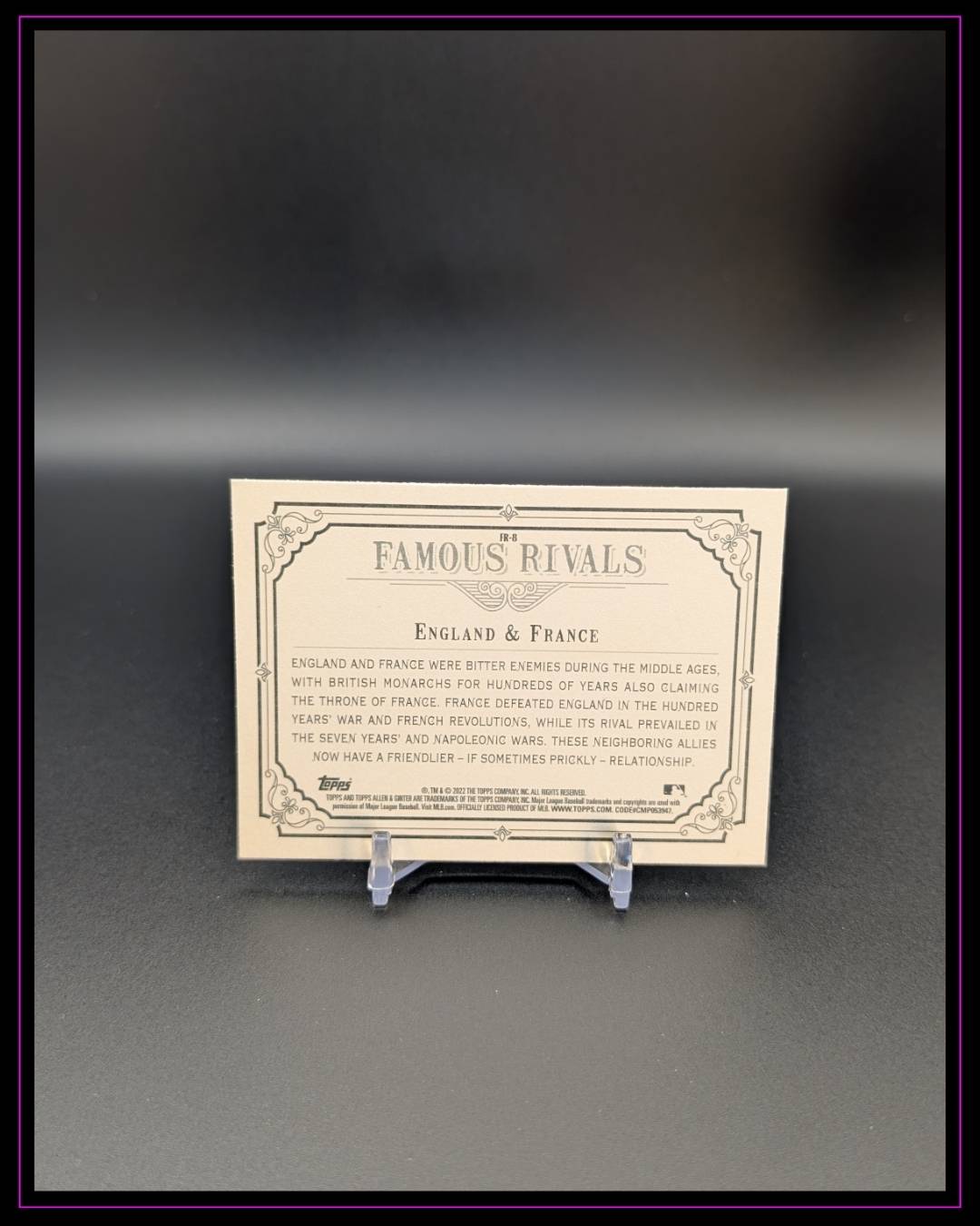 2022 Topps Allen & Ginter #FR-8 England / France Famous Rivals