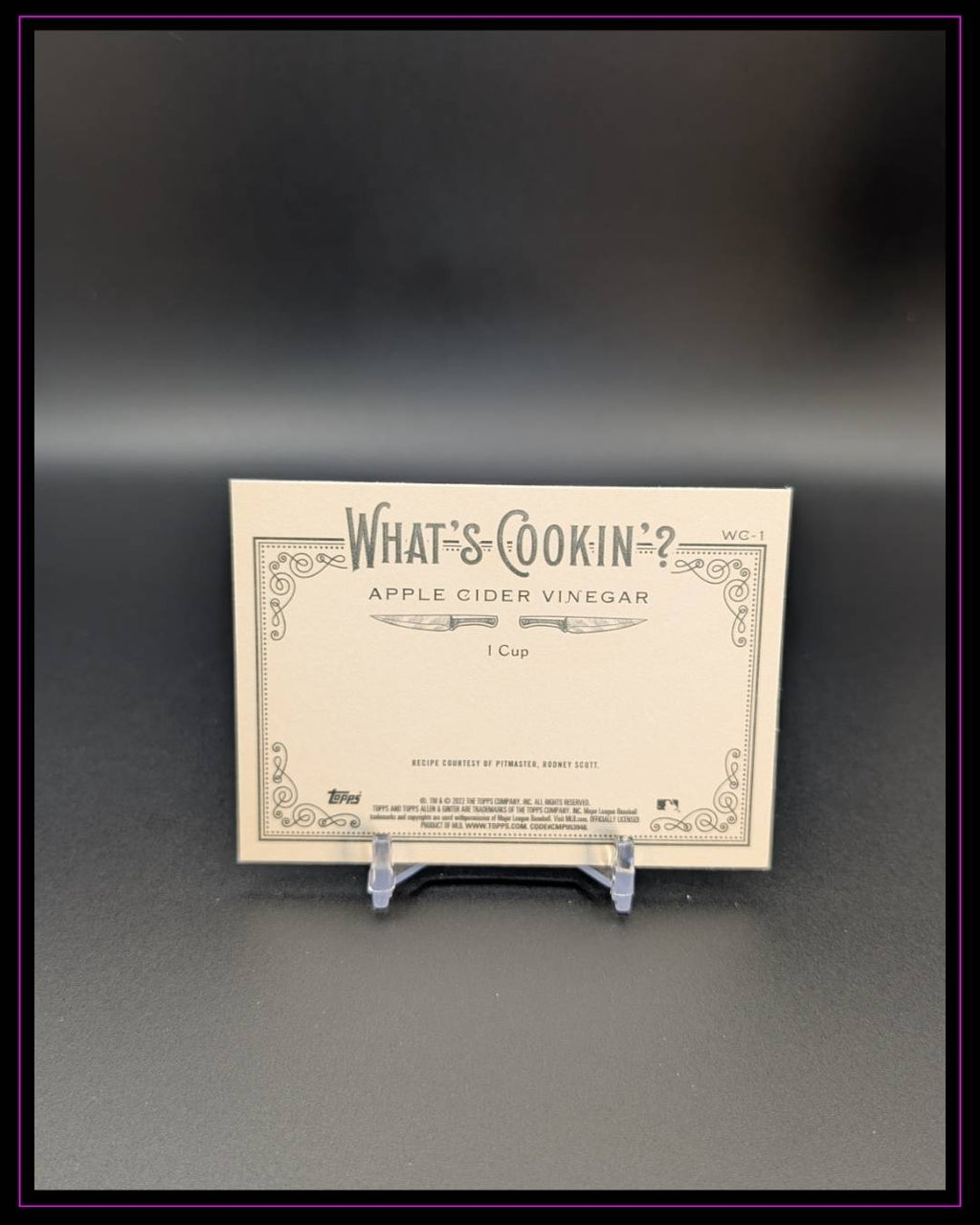 2022 Topps Allen & Ginter #WC-1 Apple Cider Vinegar What's Cookin'?