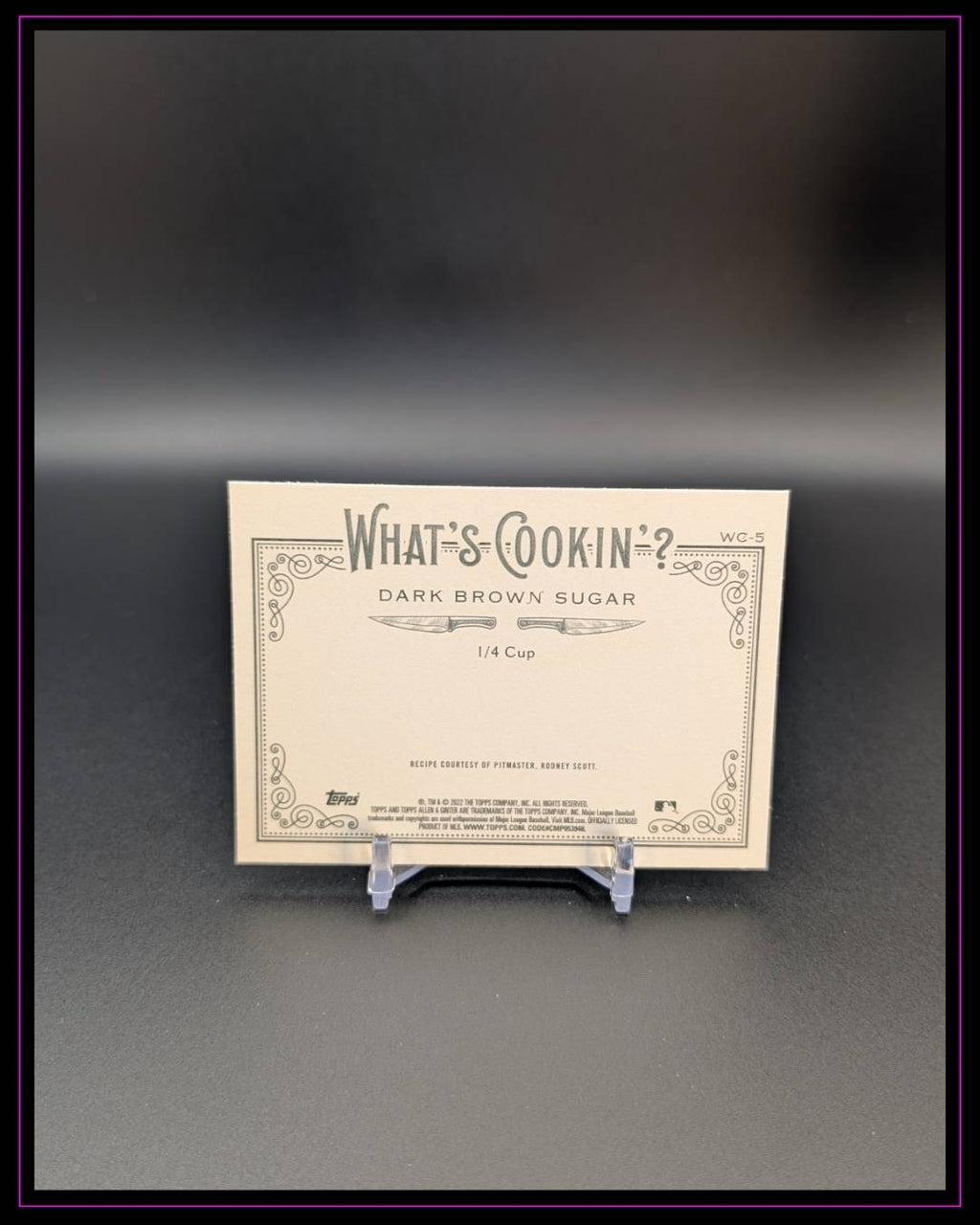 2022 Topps Allen & Ginter #WC-5 Dark Brown Sugar What's Cookin'?