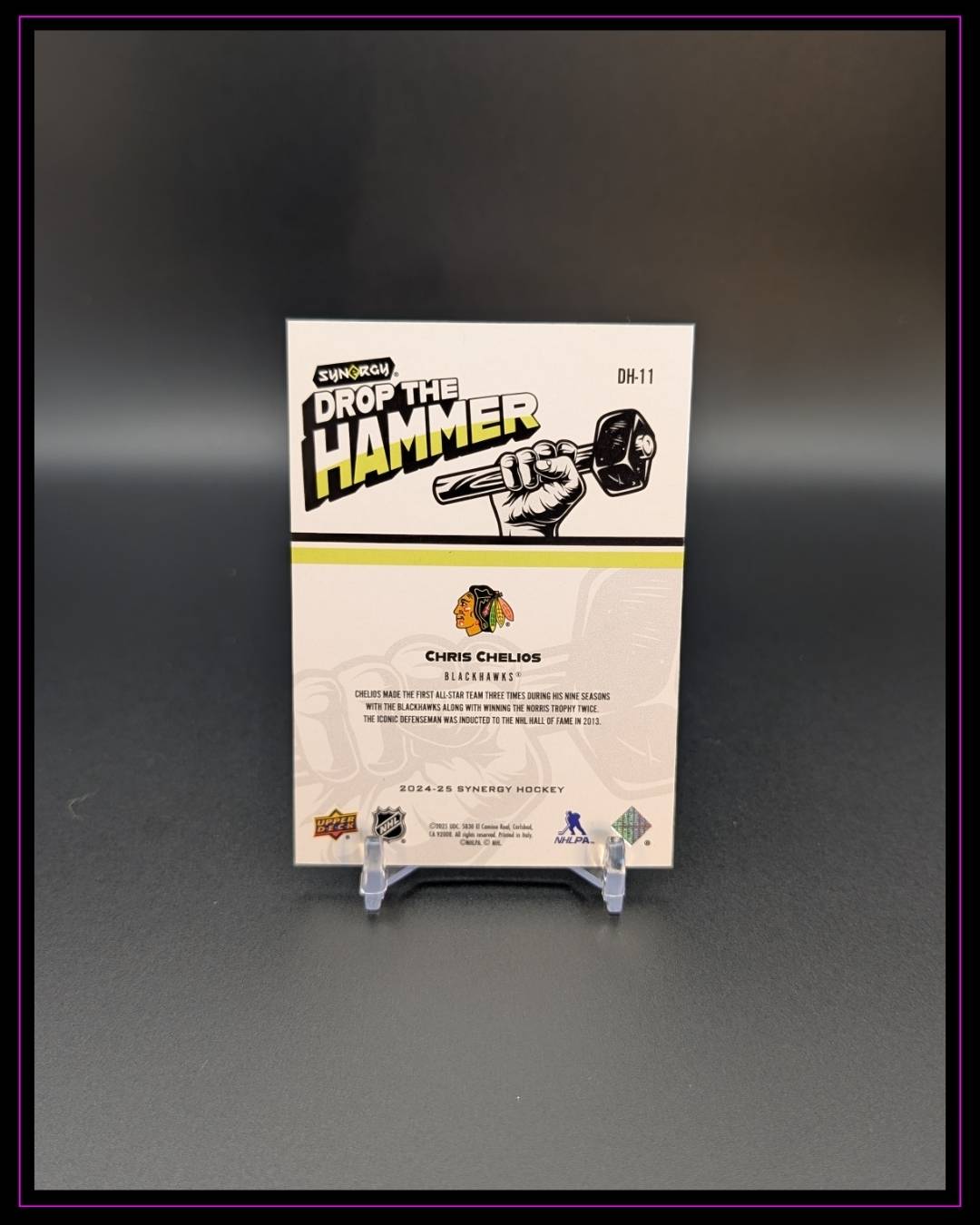 2024-25 Upper Deck Synergy #DH-11 Chris Chelios Drop the Hammer!