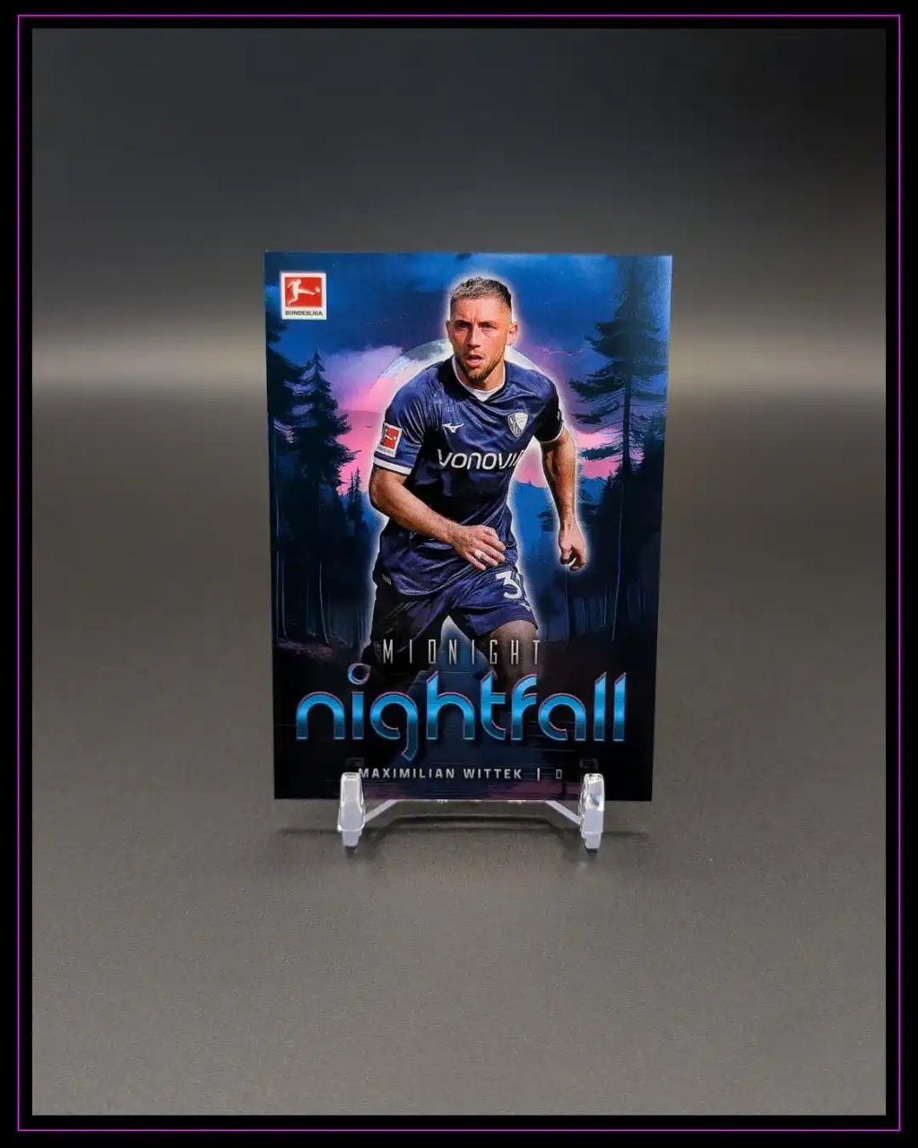 Trading Card mit Fußballspieler, Midnight Nightfall Design, Maximilian Wittek, Bundesliga