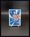 Topps Fußball Trading Card Gorka Guruzeta Match Attax, auf Ständer vor schwarzem Hintergrund