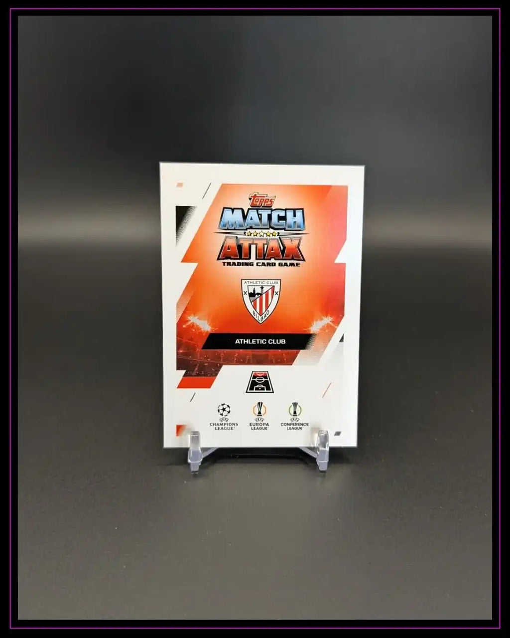 Topps Match Attax Trading Card Rückseite mit Athletic Club Logo, Fußball-Sammelkarte