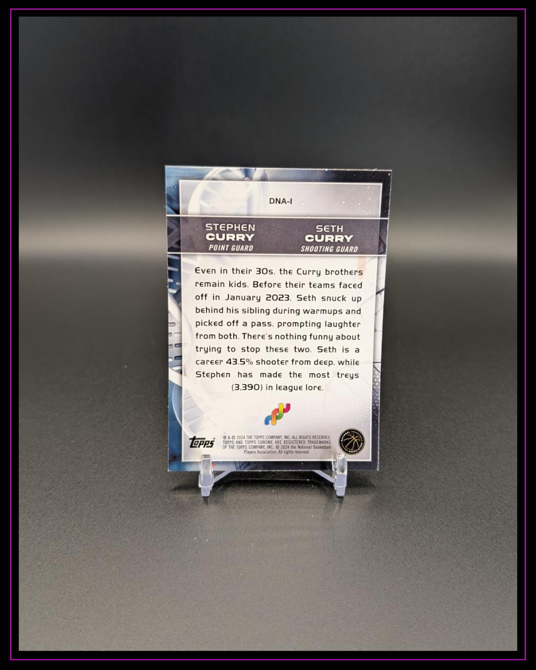 2023-24 Topps Chrome #DNA-1 Stephen Curry / Seth Curry DNA