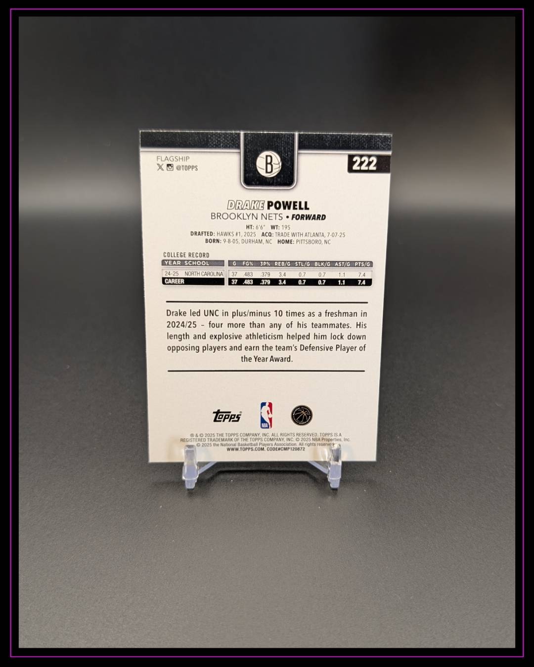 2025-26 Topps #222 Drake Powell Season Tip Off
