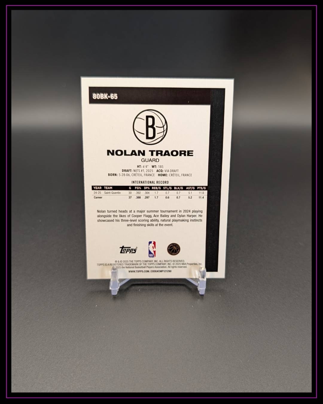 2025-26 Topps #80BK-65 Nolan Traore 1980-81 Topps Basketball